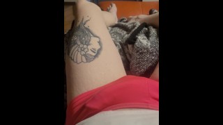 Making my girl dick move in my booty shorts