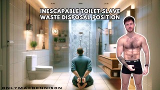 Inescapable toilet slave waste disposal position