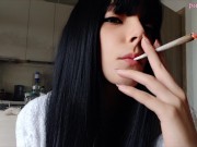 Preview 6 of Goth Babe Smoking in bathrobe (full vid on my 0nlyfans/ManyVids)