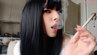 Goth Girl getting fucked by step dad while she smokes (full vid on my 0nlyfans/ManyVids)