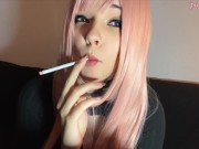 Preview 2 of Cute Egirl Smoking slim cigarette (full vid on my 0nlyfans/ManyVids)