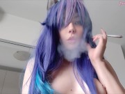 Preview 1 of Succubus Egirl Smoking for you (full vid on my 0nlyfans/ManyVids)