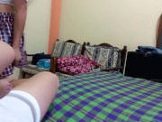 Preview 1 of YOUR WISHES ARE VERY EXCITING!! STEPMOTHER DRESS UP AS A STUDENT AND FUCKS WITH HER STEPSON
