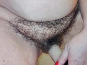 Preview 3 of Dildo play and masturbate DP hairy soft pussy ass cum and creampie pussy orgasm