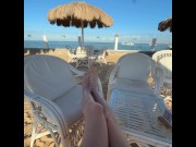 Preview 5 of giantes worship big toes big legs  in beach outdoor