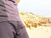 Preview 1 of Runner masturbating in a public beach - risky huge cumshot
