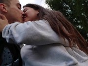 Preview 2 of Kissing with beautiful girlfriend in the park
