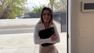 Hot teacher caught a student jerking off to her photos