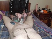 Preview 4 of Fun BDSM game with nipples and electric shock on balls. CBT