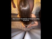 Preview 4 of college girl cheats with fellow student in hotel on snapchat