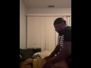 Preview 2 of EBONY college girl takes CREAMPIE from back shots