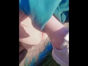 Preview 2 of [Public Pissing] Very shy Ethereal Fairy Pixie Opalescent haired petite Cutie Pees Exposing herself