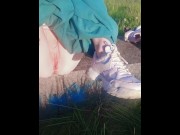 Preview 5 of [Public Pissing] Very shy Ethereal Fairy Pixie Opalescent haired petite Cutie Pees Exposing herself