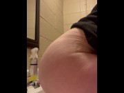Preview 2 of Caught girl peeing in the sink at work in staff bathroom during potty break