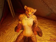 Preview 5 of Leopard girl fucks monster cock in furry sex from Wild life