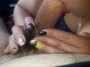Preview 5 of BBW Amazon Mature do es nails scratching handjob blowjob & thighjob in leather boots until cumshot