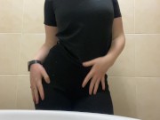Preview 1 of During the work break, I show my black panties