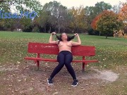 Preview 5 of Topless public flashing in park