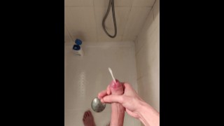 Boy masturbates in his neighbor's bathroom until he cums