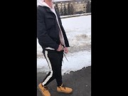 Preview 4 of The boy, saying goodbye to the winter, decided to masturbate on the street