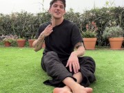 Preview 6 of Lick my toes while I jerk off in a garden