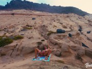 Preview 6 of Shameless MILF on vacation masturbates on a public beach then gets fucked by a stranger