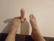 Preview 3 of Massaging my dildo with my feet and showing off nails
