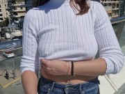 Preview 2 of I walk around the city and flash my breasts in public