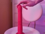 Preview 1 of Horny Wife with Perfect Pussy Rides a Big Dildo