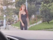 Preview 4 of Asking for directions on the street, I masturbated to a girl at the bus stop.