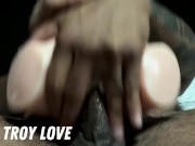 Preview 4 of Hot guy barely squeezes his cock into a tiny sex toy. (Vocal) - Video# 48
