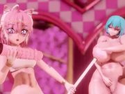 Preview 2 of Futa Futanari Hardcore Orgy Anal Gangbang DP Huge Cumshots 3D Hentai Anime
