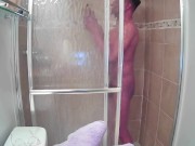 Preview 1 of Watch my BBC get ROCK HARD - PRIMOBobbyB Shower Smoke and Stroke compilation