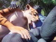 Preview 1 of Furry Tigress Fucked by Lizard Yiff 3D Hentai