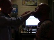 Preview 3 of BALD dominant FISTS me DEEPTHROAT with DOUBLE PENETRATION