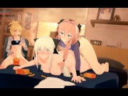 Preview 3 of SABER FUCKED BY ASTOLFO AFTER MCDONALDS AND GETTING CREAMPIE | FATE HENTAI ANIMATION