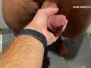 Preview 4 of Cruising in the gym shower Free Full Video with 3 guys Masturbation, Blowjob and Quick fucking