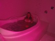 Preview 2 of Blonde with a pink pussy shows off in the hot tub