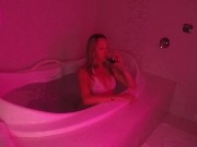 Preview 3 of Blonde with a pink pussy shows off in the hot tub