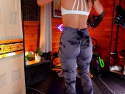 Preview 5 of TRY ON #176 LEGGINGS CRUNCH BOOTY WITH STRETCHING TEST & BACKSTAGE (free version)