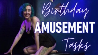 Birthday Amusement Tasks - Sub Instructions & Slave Tasks Femdom POV by Miss Faith Rae- Preview