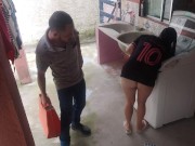 Preview 1 of Married housewife pays washing machine technician with her ass while husband is away