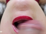 Preview 1 of I love to suck my mans cock - Amateur  Brunette gives sensual tongue licking blowjob.