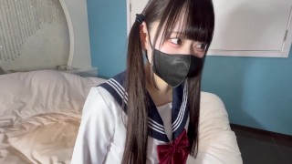 An 18-year-old Japanese student films a virgin pussy bareback. Massive ejaculation at the end.