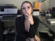 Preview 2 of Sexy CEO Lola Leda smokes while you stroke (Trailer- Full vid on OF & MV)