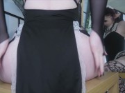 Preview 5 of Goth femboy nun compilation - Sloppy blowjob and huge ass
