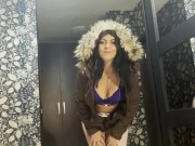 Preview 2 of PREVIEW- MilfyCalla- A Lot Of Cum On Brown Fur Hooded Puffer Jacket 172