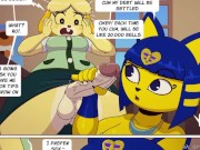 Preview 4 of Futa Ankha Sucks Off Isabelle For Some Money