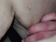 Preview 1 of Saggy tits blowjob masturbating hairy pussy and orgasm pov cum on hairy ass and creampie hairy pussy