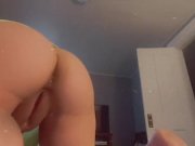 Preview 1 of Thicc slut plays with her pussy with door open so step brother can here